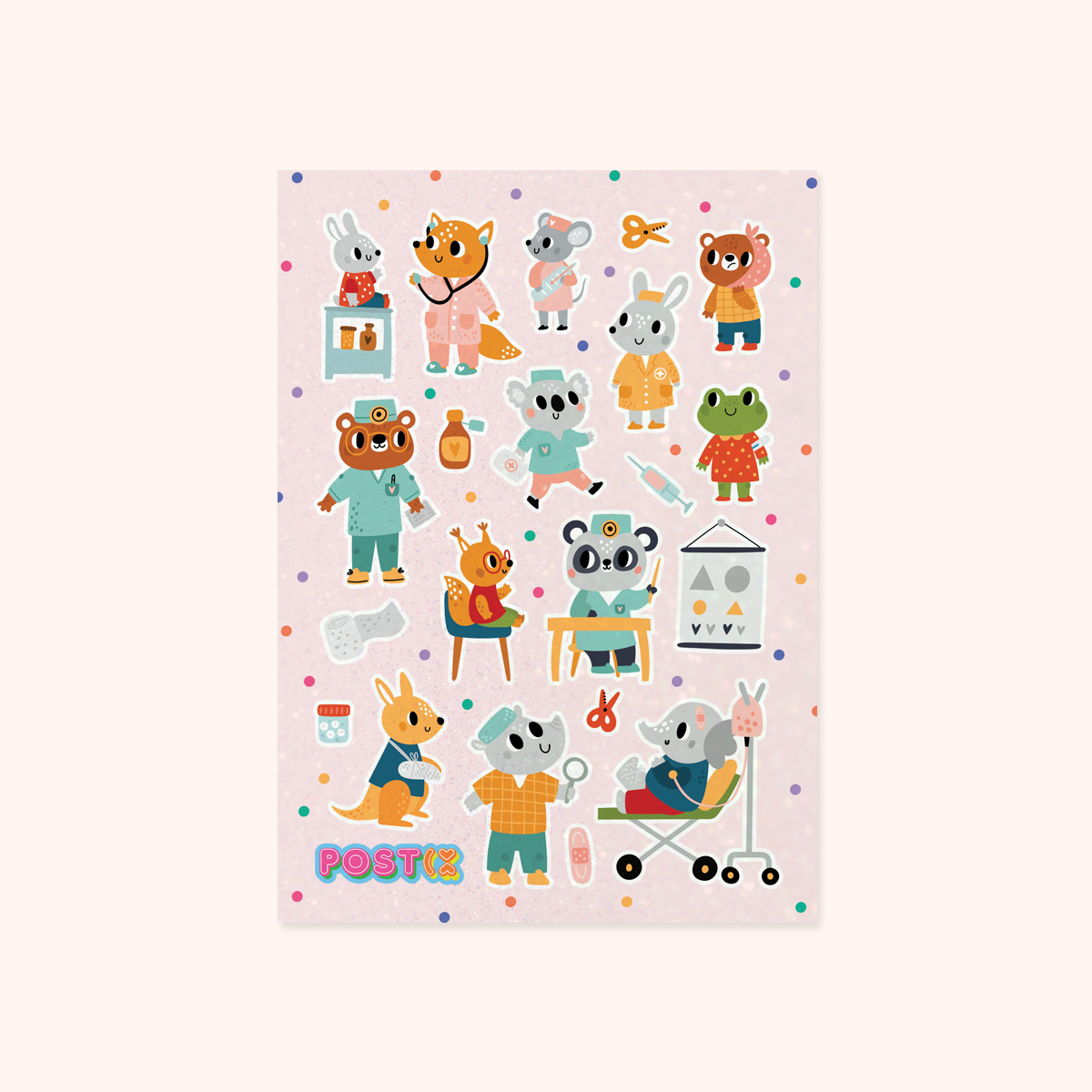  Animal Hospital Glitter Sticker Sheet、mySite、ghnorth