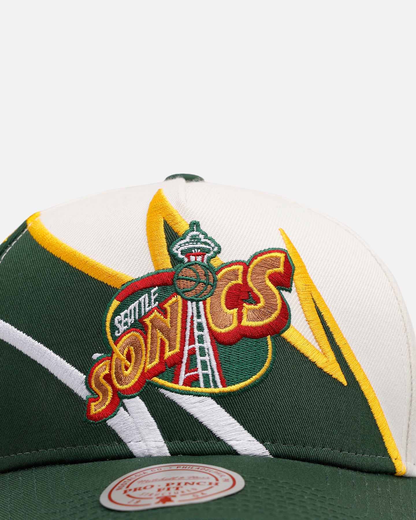 Mitchell & Ness Seattle SuperSonics 'Shark Tooth' Pro Pinch Snapback Cream/Green、mySite、zt4zffjzw