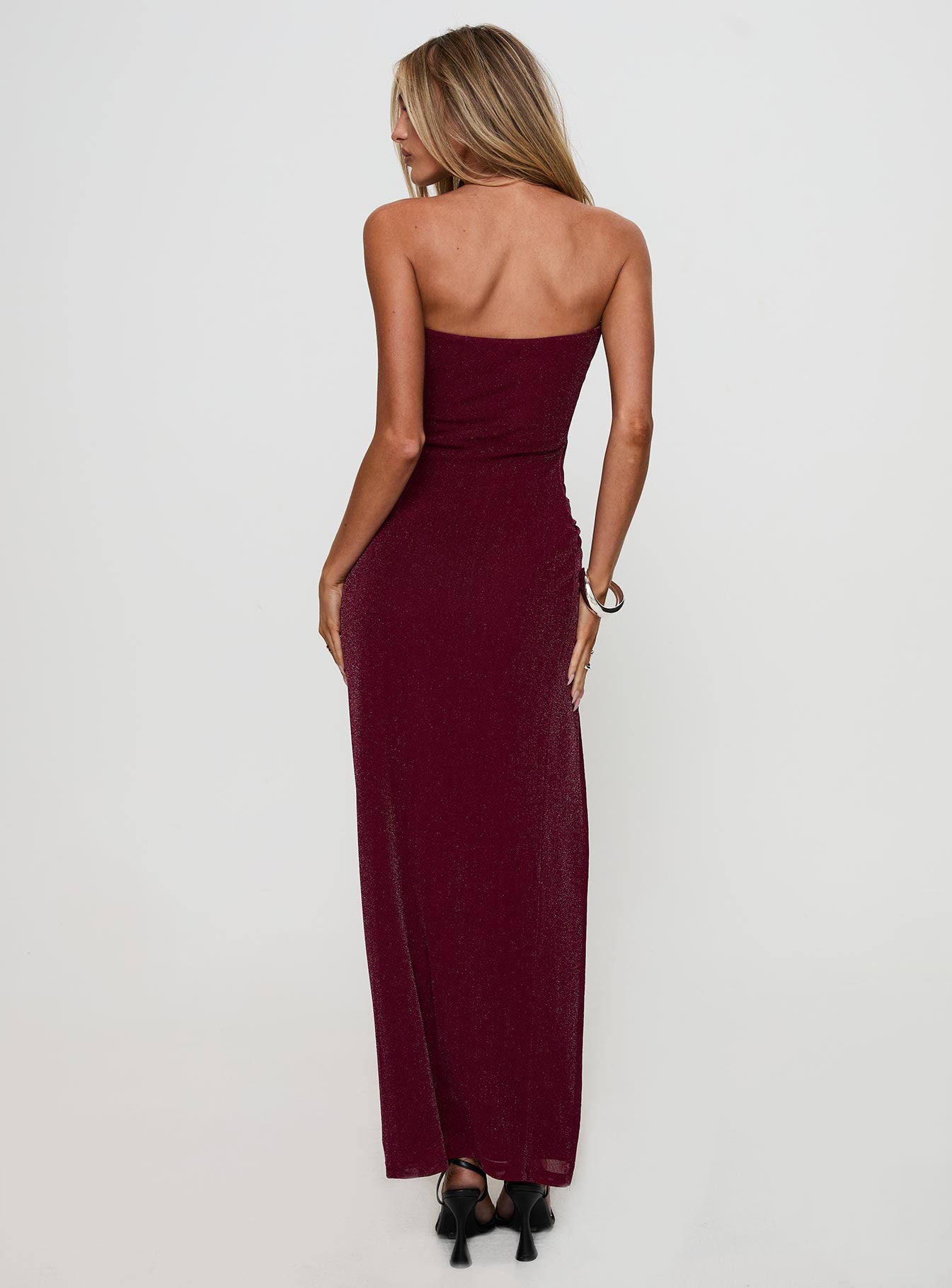 Jeniva Straplesss Maxi Dress Plum、mySite、solidvoid