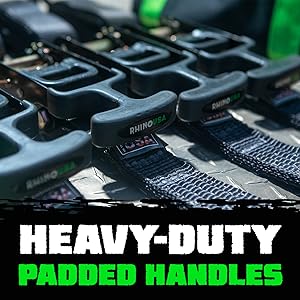 rhino usa vehicle tie down kit heavy duty padded t handles 
