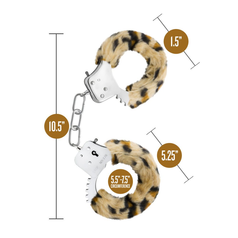 Temptasia By Blush® | Beginner Cuffs – Lightweight Bondage Handcuffs With Safety Release – Fully Adjustable With 2 Keys - Leopard Fur、mySite、bottomscart