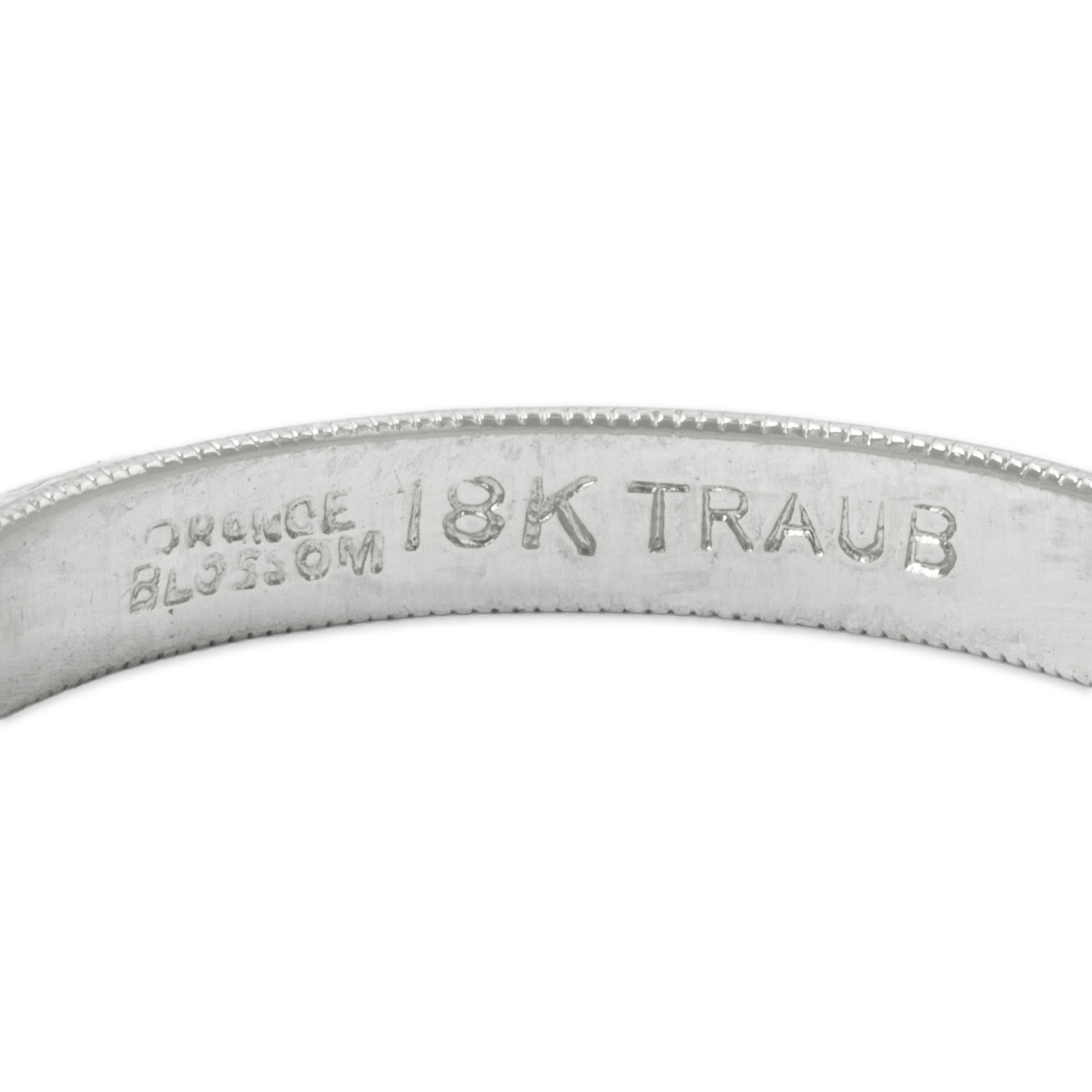 Antique Art Deco Traub 18k White Gold Intricate Blossom Band Ring 6.00、mySite、hinf8tx79