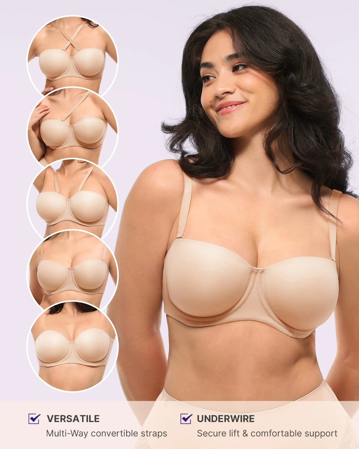 Convertible Strapless Push Up Bra、mySite、bengalsvssteelers