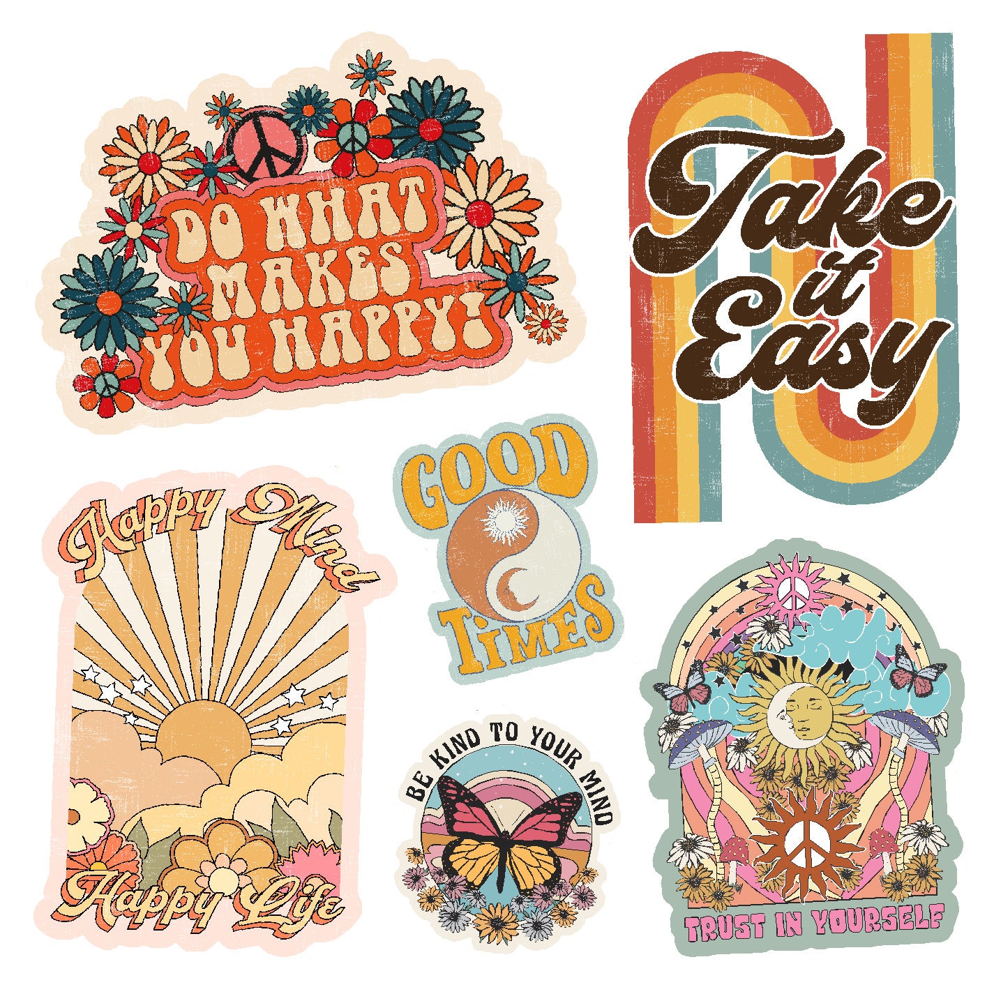  Take It Easy Vinyl Sticker Decal Set、mySite、ghnorth