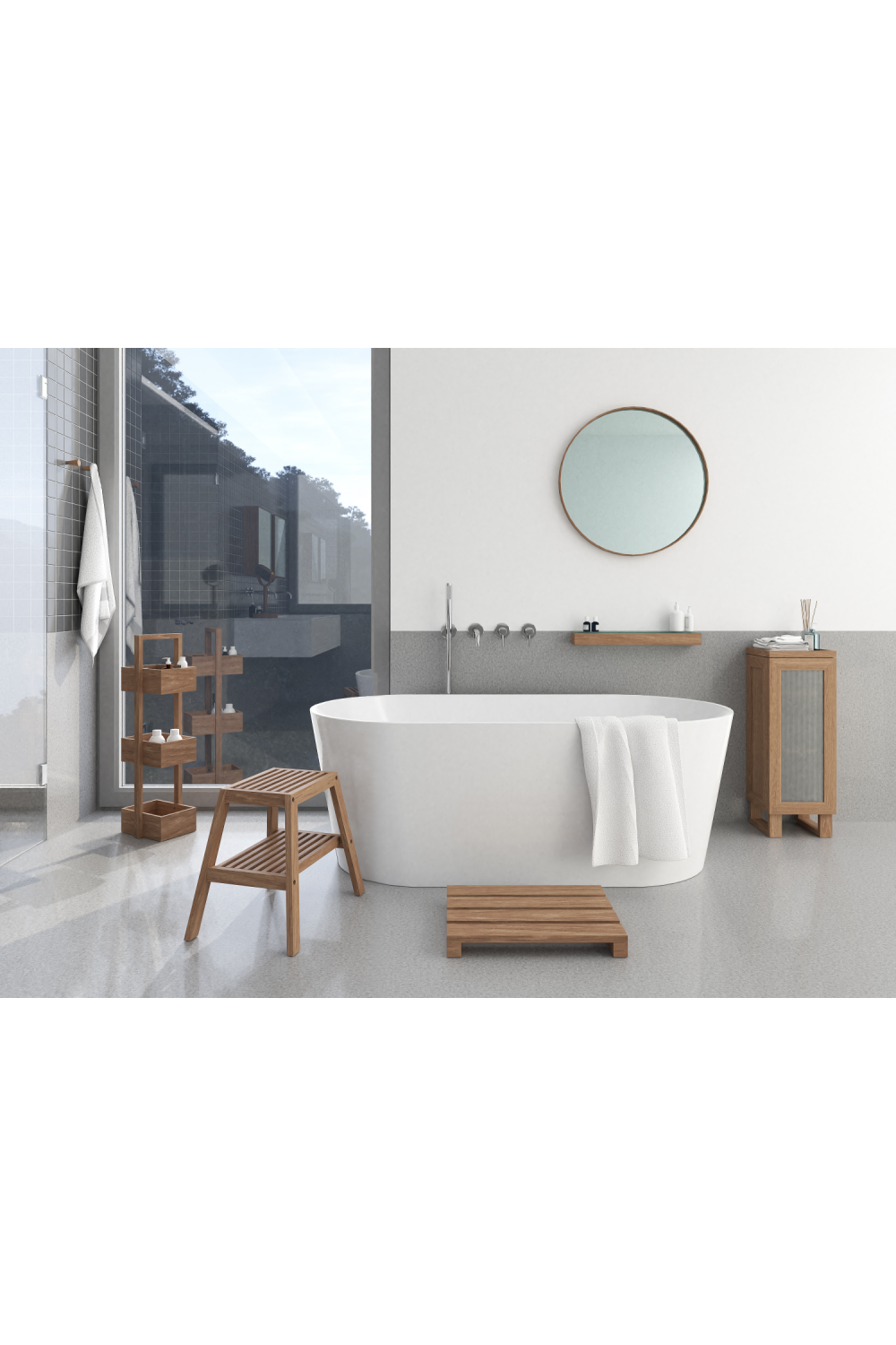 Oak Wooden Round Wall Mirror | Wireworks Glance 660、mySite、neckold