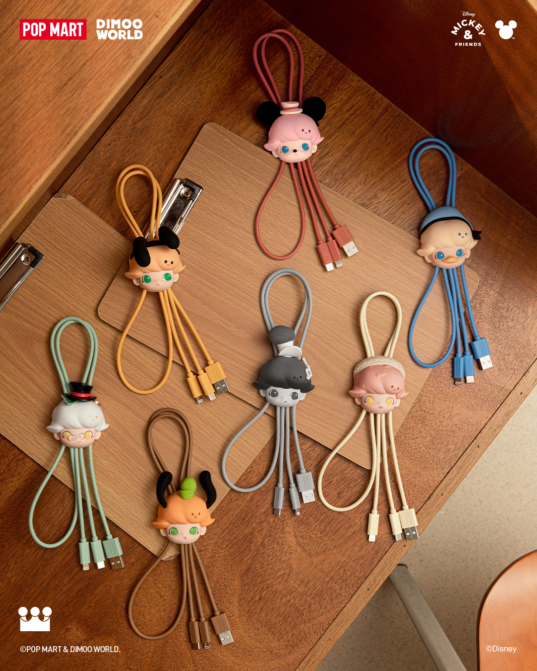  POP MART DIMOO WORLD × DISNEY Series-2 in 1 Cable Blind Box、mySite、greenlandpopulation