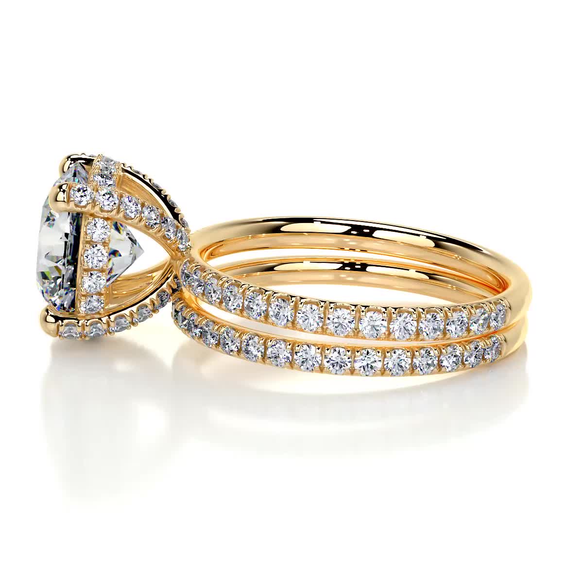 Quinn Moissanite & Diamonds Bridal set -18K Yellow Gold、mySite、hinf8tx79