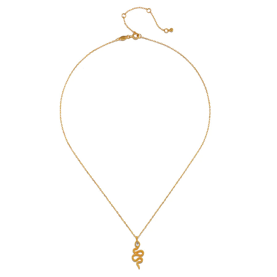 Serpent White Topaz Gold Pendant Necklace、mySite、topwebapps
