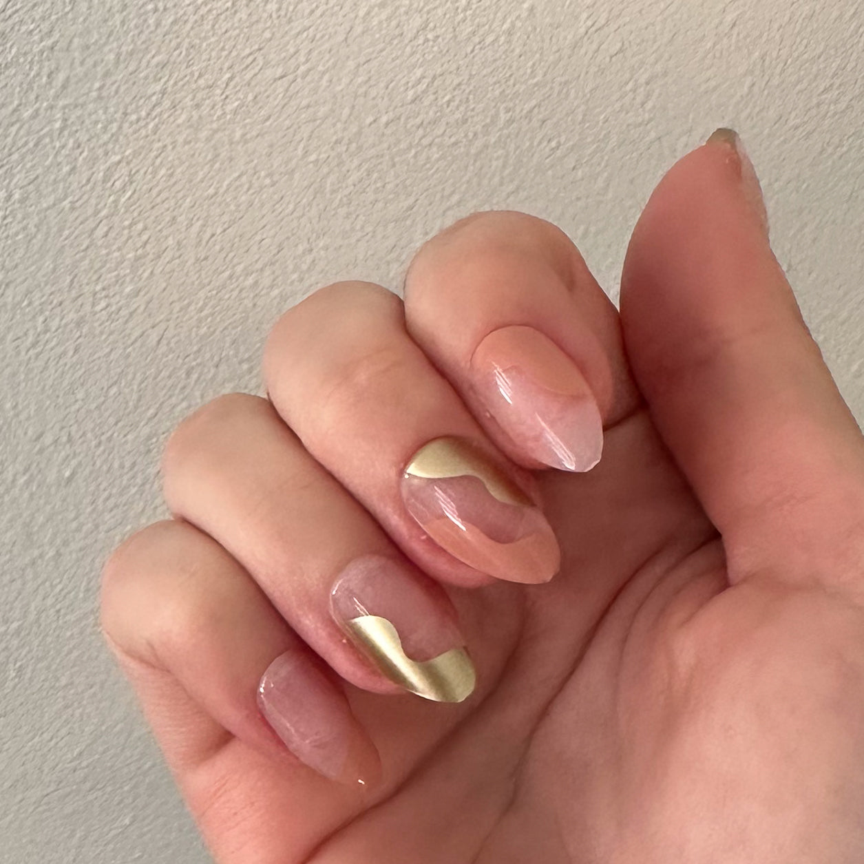 Fall Groovy Swirl - Press-On | Medium | Almond、mySite、solidvoid