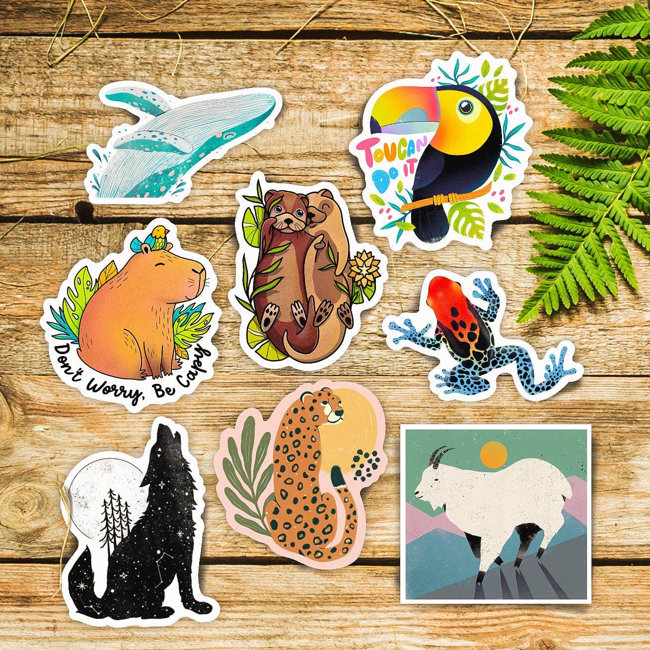  Rainforest Animal Stickers 8 Pack、mySite、ghnorth