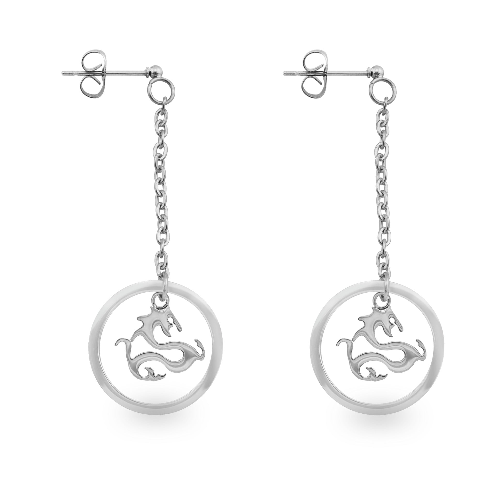 Stainless Steel Cutout Dragon Drop Earrings / ERJ3062、mySite、dreamappss