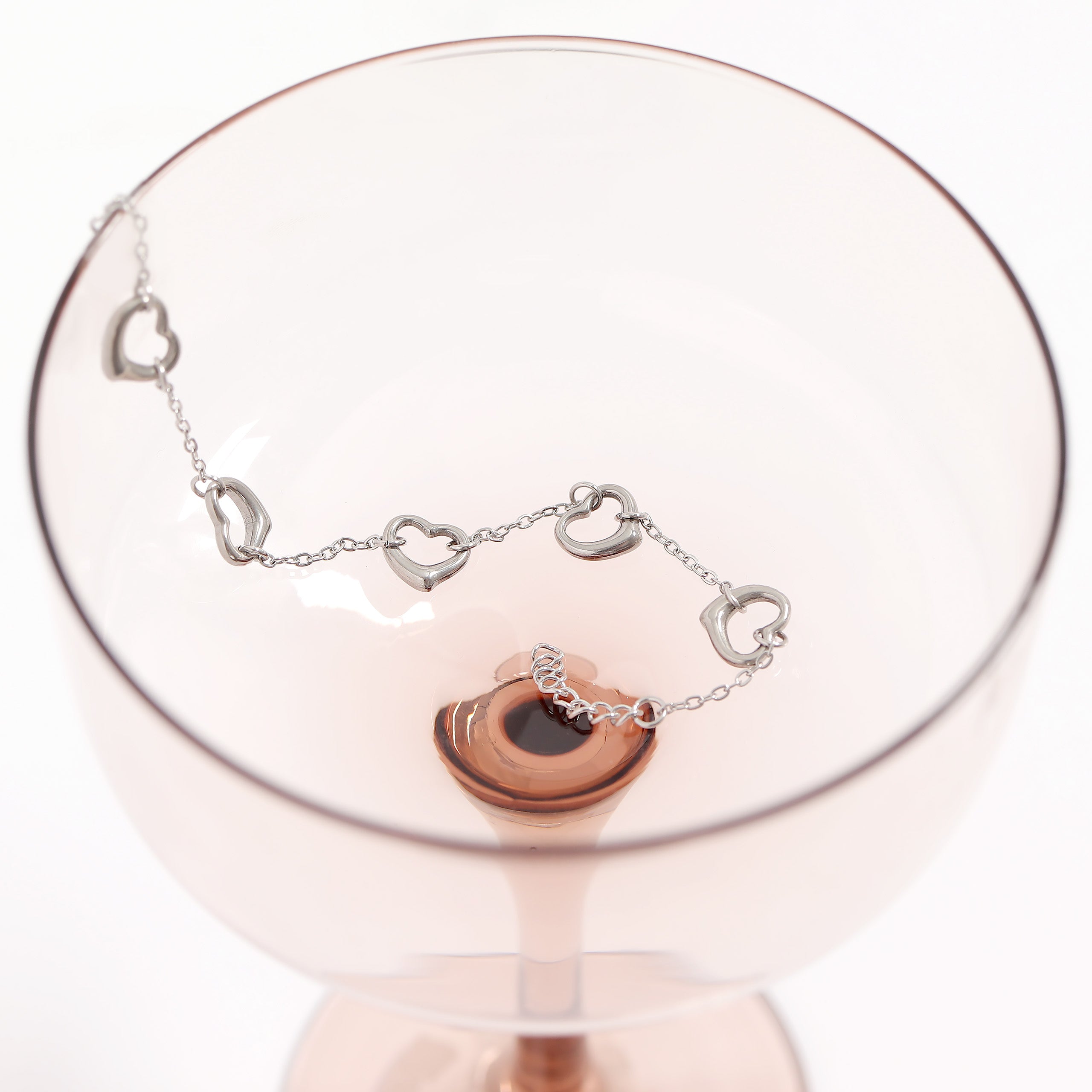 18K Gold PVD Stainless Steel Station Heart Bracelet / BRJ1070、mySite、dreamappss