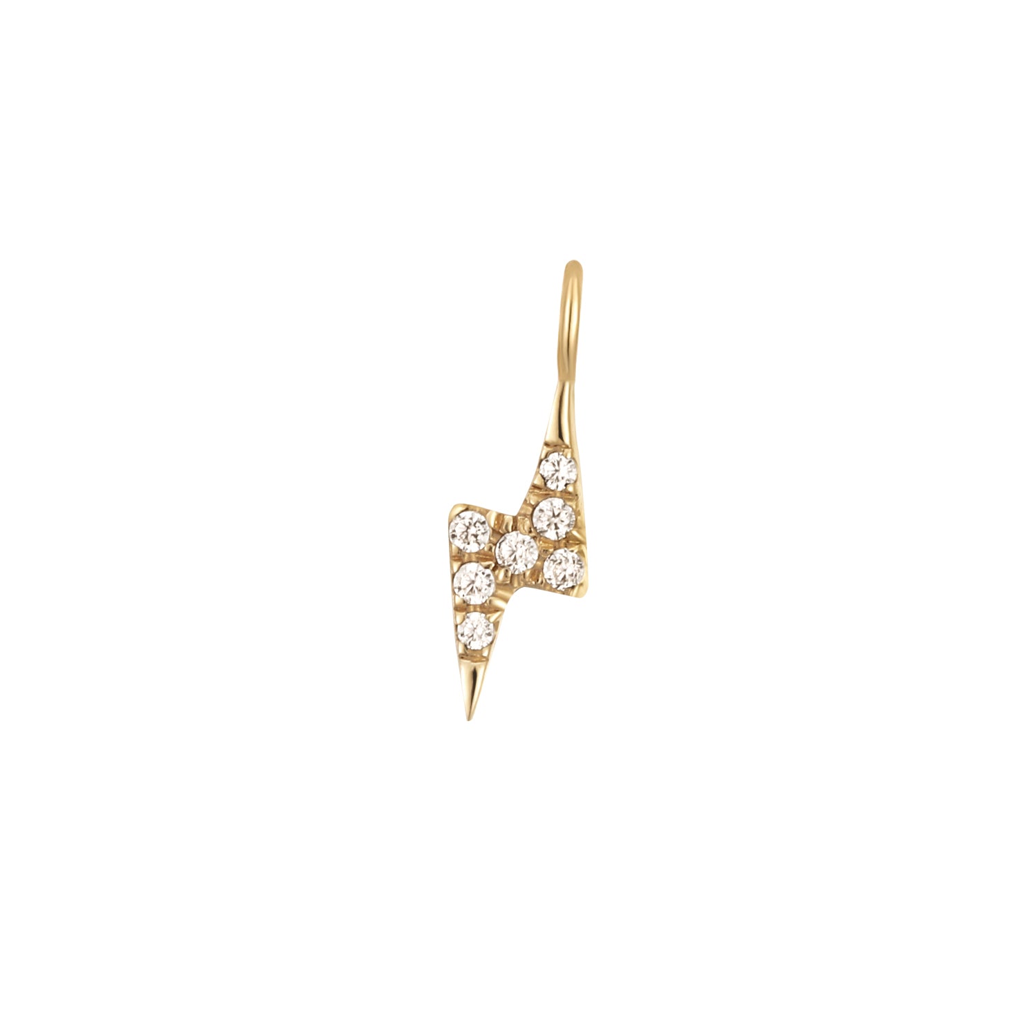 Permanent Jewelry 14K Solid Gold Diamond Lightning Bolt Charm / PMJ1012、mySite、dreamappss