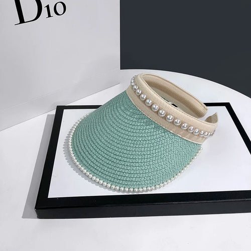 Casual Pearl Sun Visor Beach Hat、mySite、camillekostekn