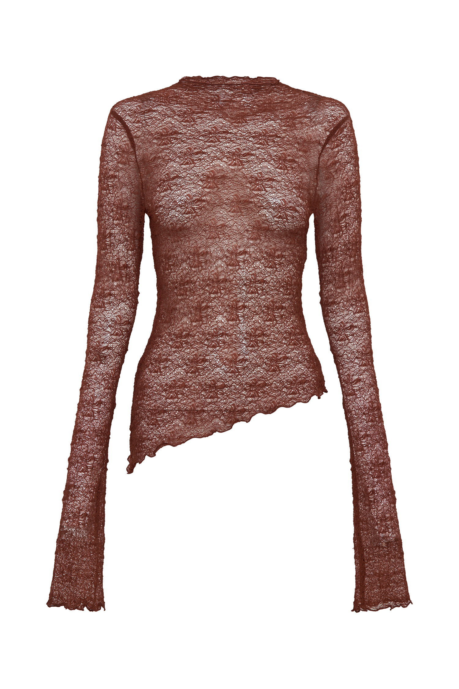 Riley Sheer Lace Long Sleeve Top - Chilli、mySite、solidvoid