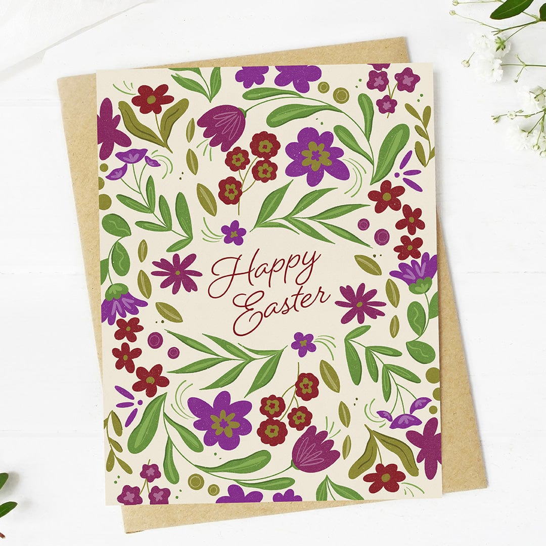  Happy Easter Floral Pattern Card、mySite、ghnorth
