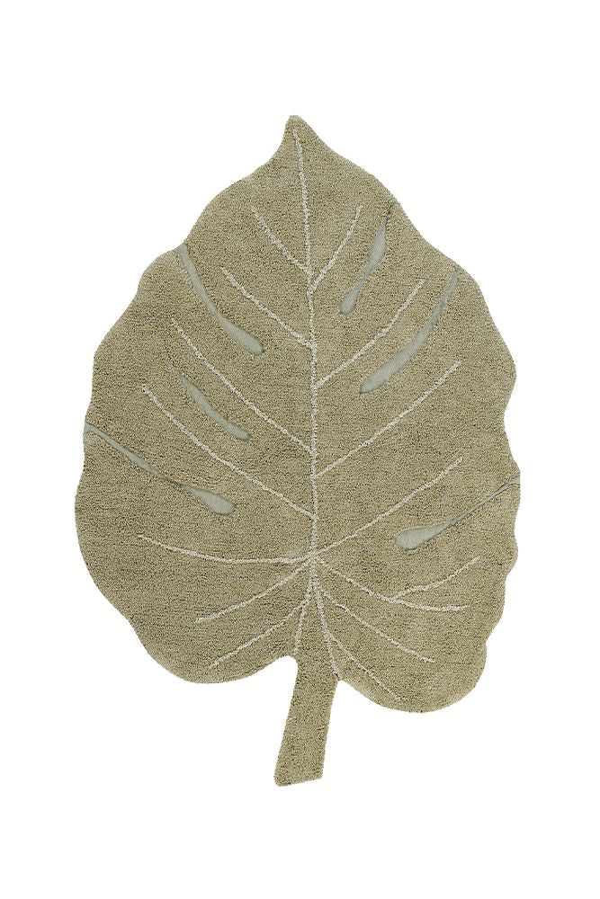 WASHABLE COTTON RUG MONSTERA OLIVE、mySite、gigharbornorthrealestate