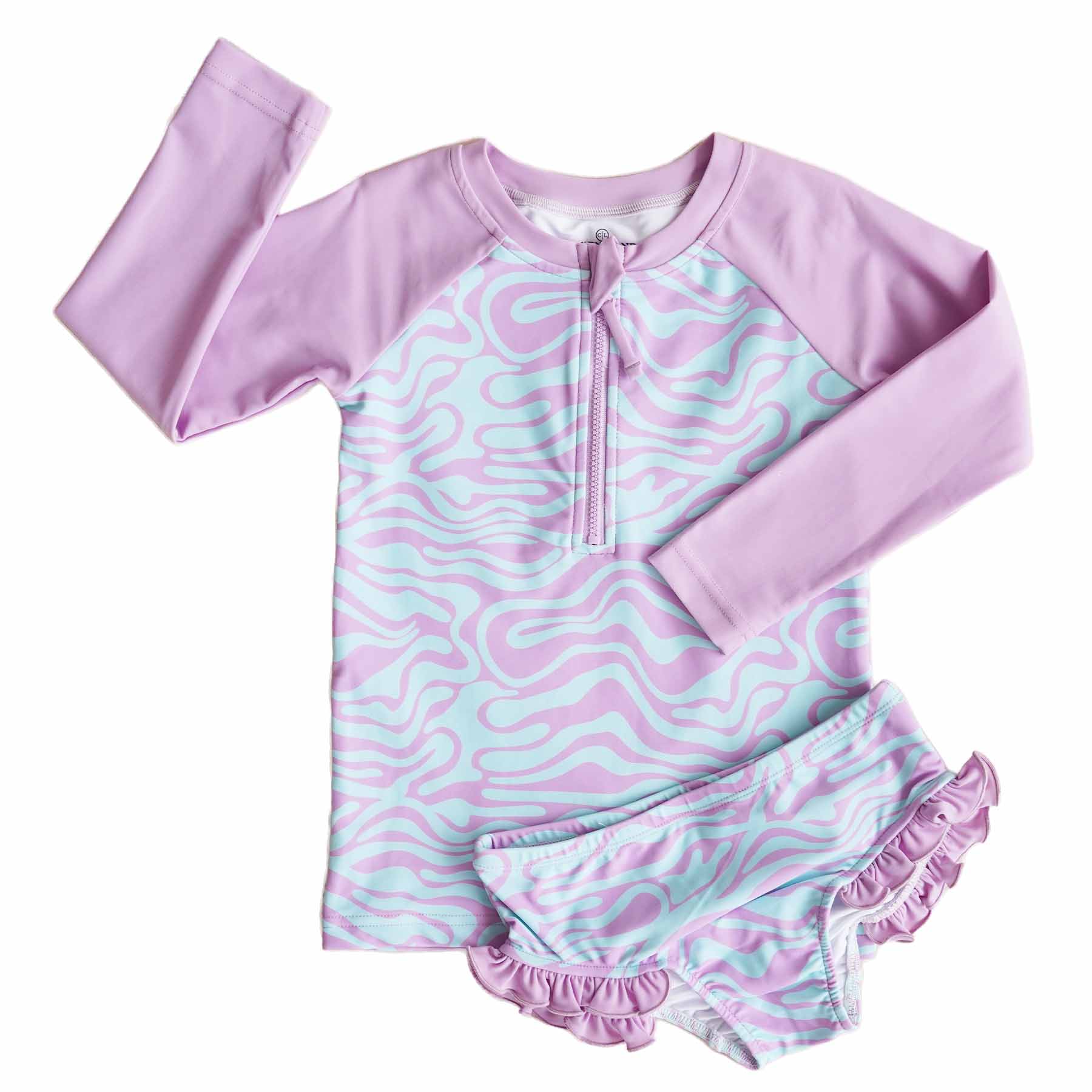  Two-Piece Long Sleeve Rash Guard with Front Zipper | Wavy Days、mySite、layawaytickets