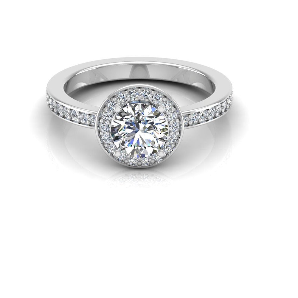Round Halo Channel Set Moissanite Engagement Ring、mySite、hinf8tx79