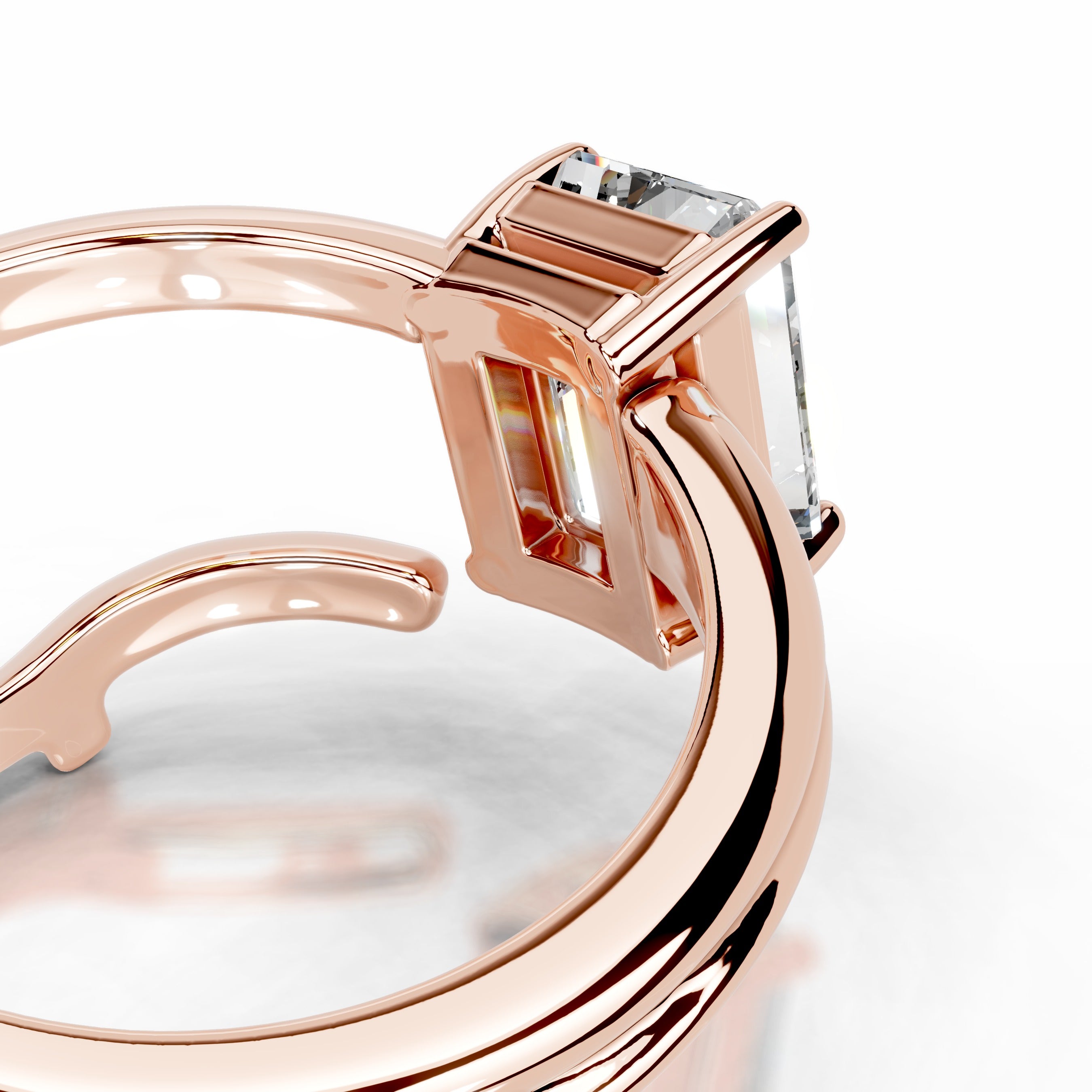 Emerald Embrace Lab Grown Diamond Ring - 14K Rose Gold、mySite、hinf8tx79