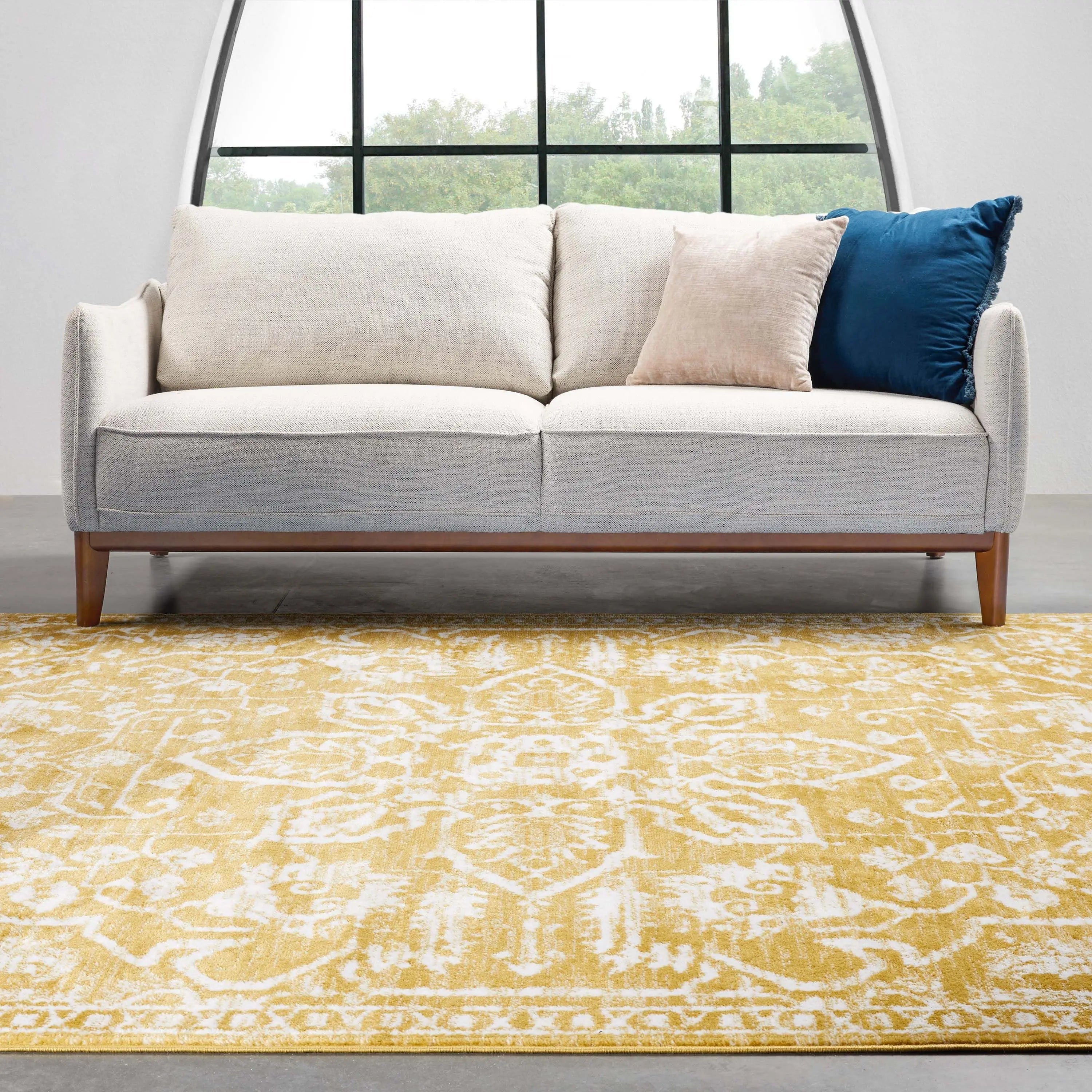 Disa Vintage Medallion Gold Soft Rug By Chill Rugs、mySite、gigharbornorthrealestate