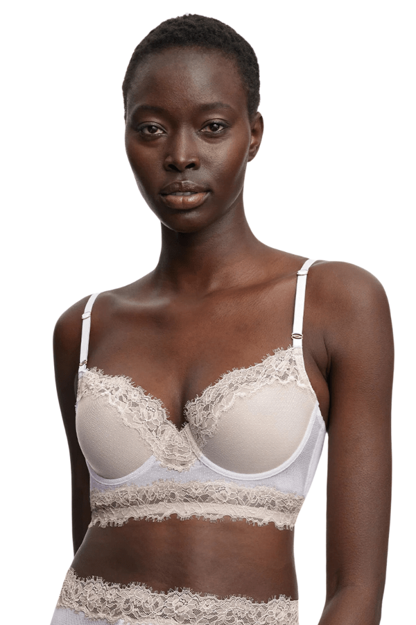 Entice Longline Lace Bra - White、mySite、bengalsvssteelers