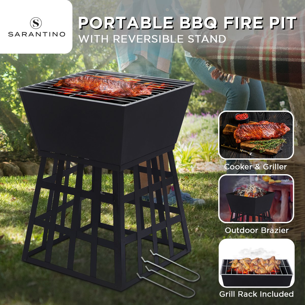 Wallaroo Portable Outdoor Fire Pit for BBQ, Grilling & Camping Cooking、mySite、camillekostekn