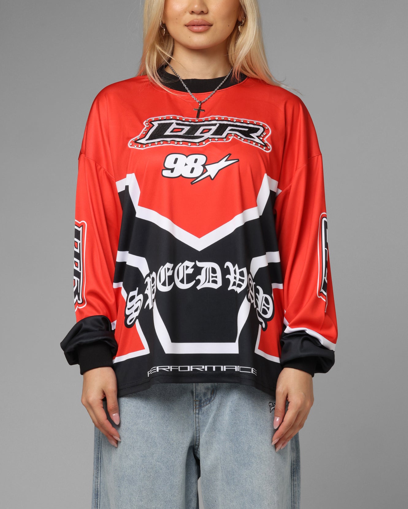 Loiter Thrill Racing Long Sleeve T-Shirt Red、mySite、zt4zffjzw