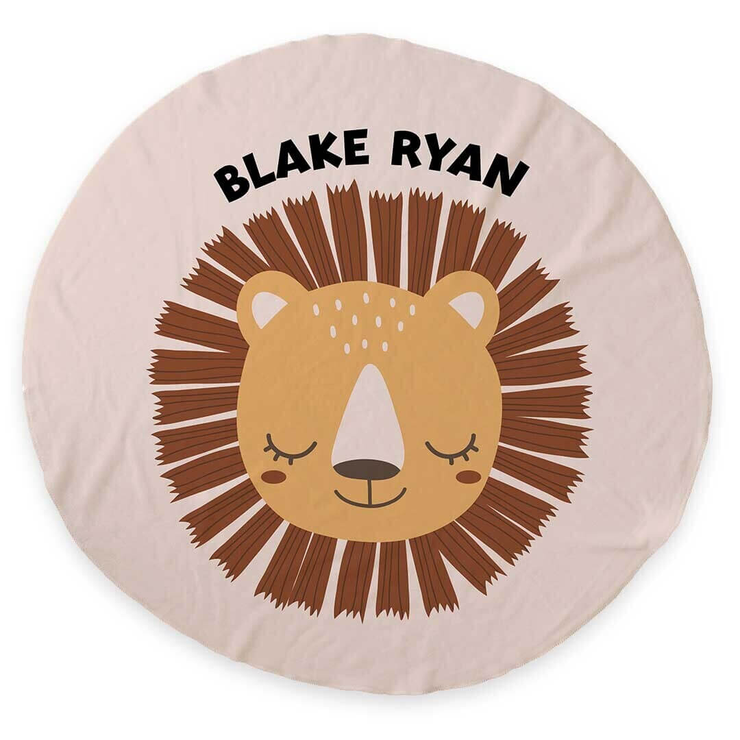  Personalized Round Kids Blanket | Lion、mySite、layawaytickets