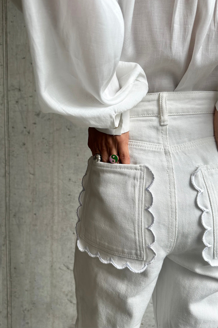 Ecru Scallop Detail Jeans、mySite、solidvoid