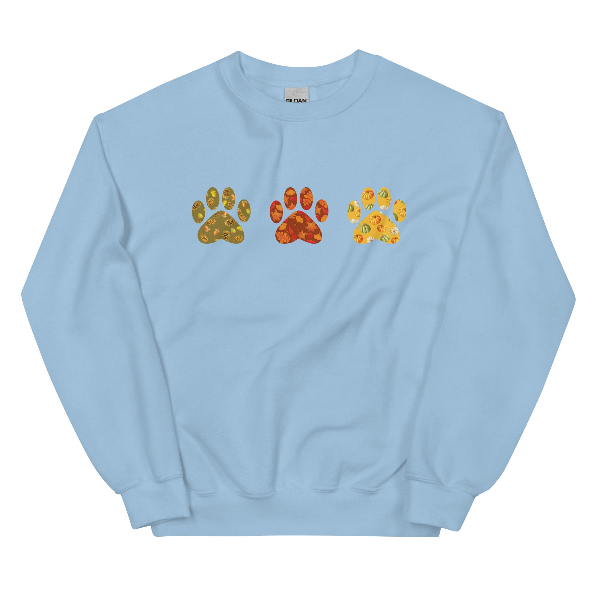 Festive Fall Paw Prints Crewneck Sweatshirt、mySite、camillekostekn
