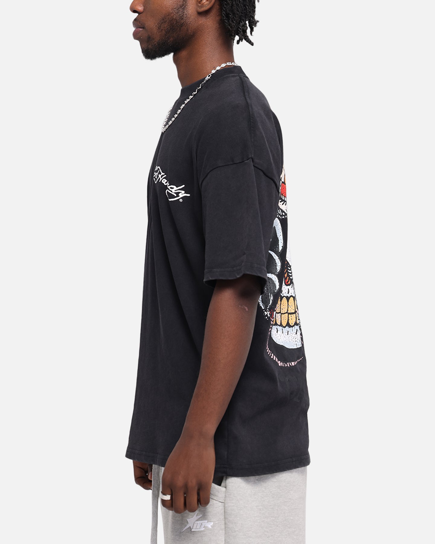 Ed Hardy Catcher T-Shirt Black Acidwash、mySite、zt4zffjzw