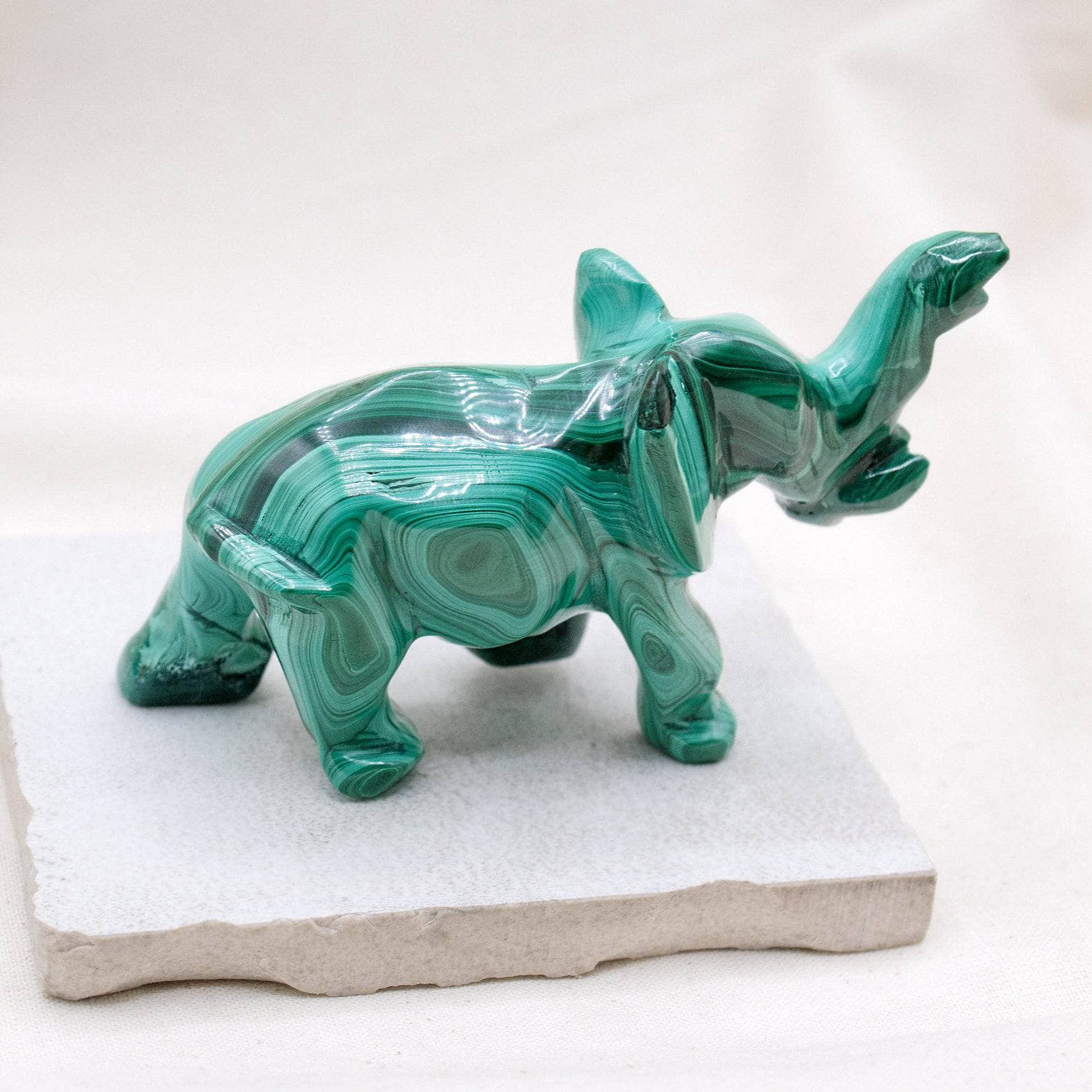 Genuine Malachite Elephants - Hand Carved - 1 of a Kind、mySite、hinf8tx79