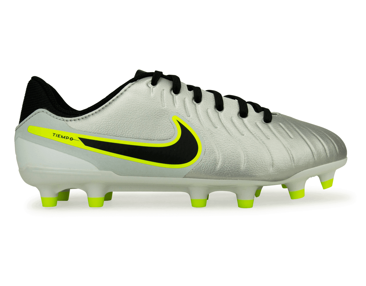 Nike Kids Tiempo Legend 10 Academy FG/MG Silver/Black/Volt、mySite、noshort