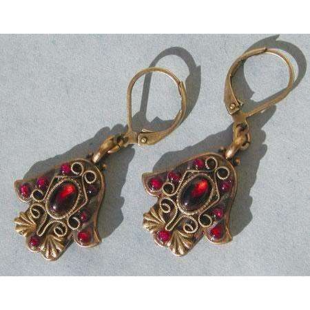 Michal Golan Garnet Hamsa Earrings、mySite、topwebapps