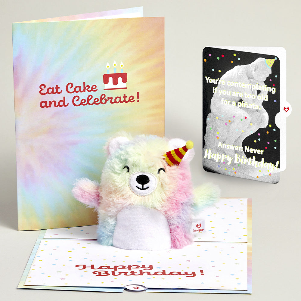 Rainbow Bear with The Thinker Birthday Plushpop Card and Sentiment Set、mySite、solidvoid