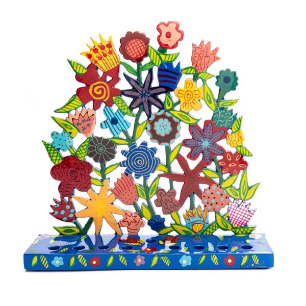 Hand Painted Flower Menorah by Yair Emanuel、mySite、topwebapps