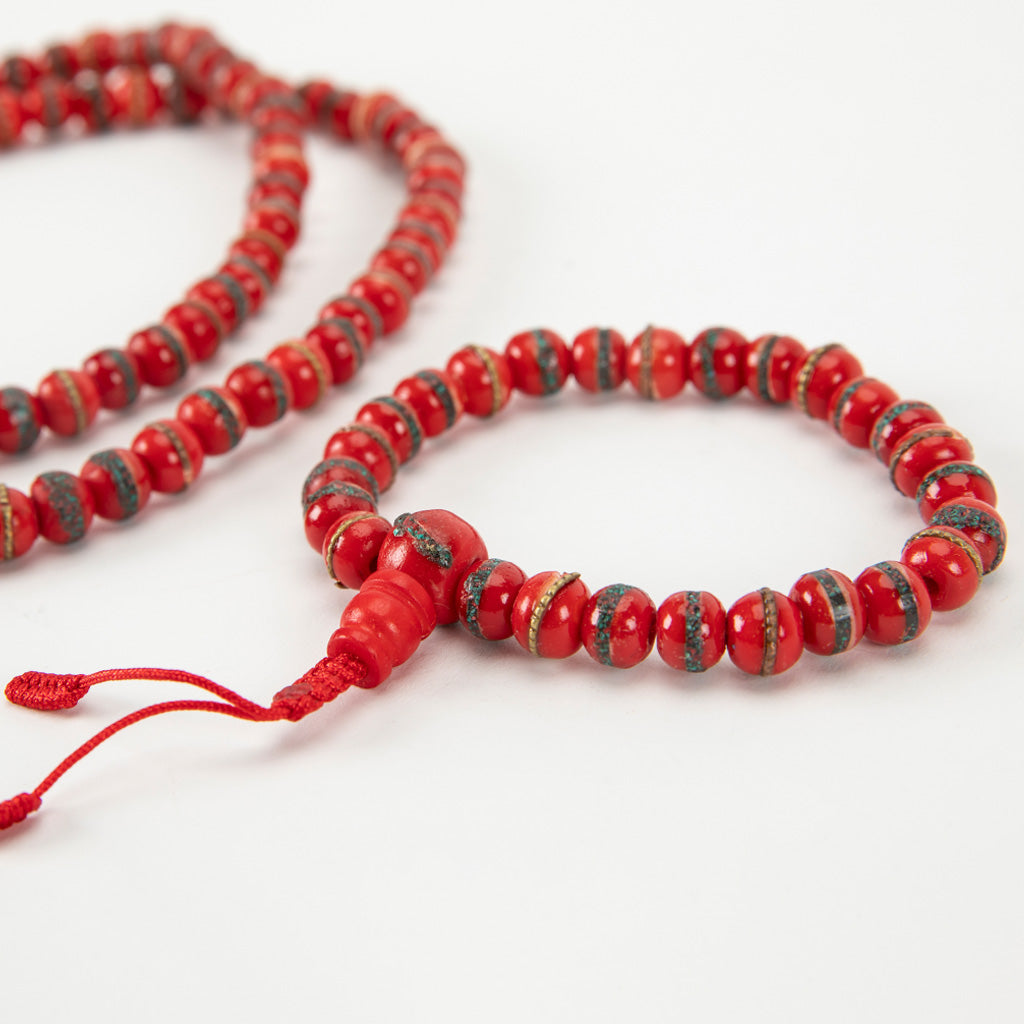 Red Tibetan Yak Bone Mala Set、mySite、topwebapps