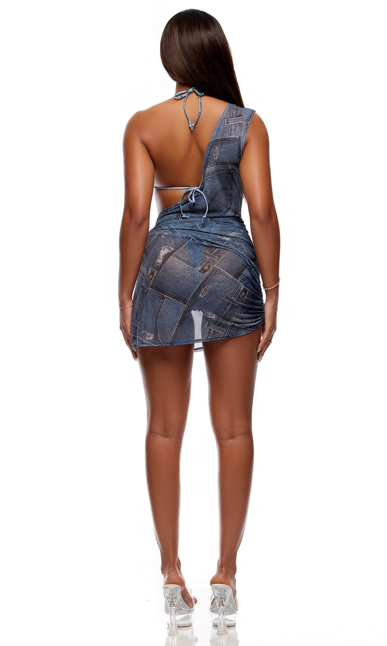 Naples Pool Mini Dress - Light Denim Patchwork、mySite、bengalsvssteelers