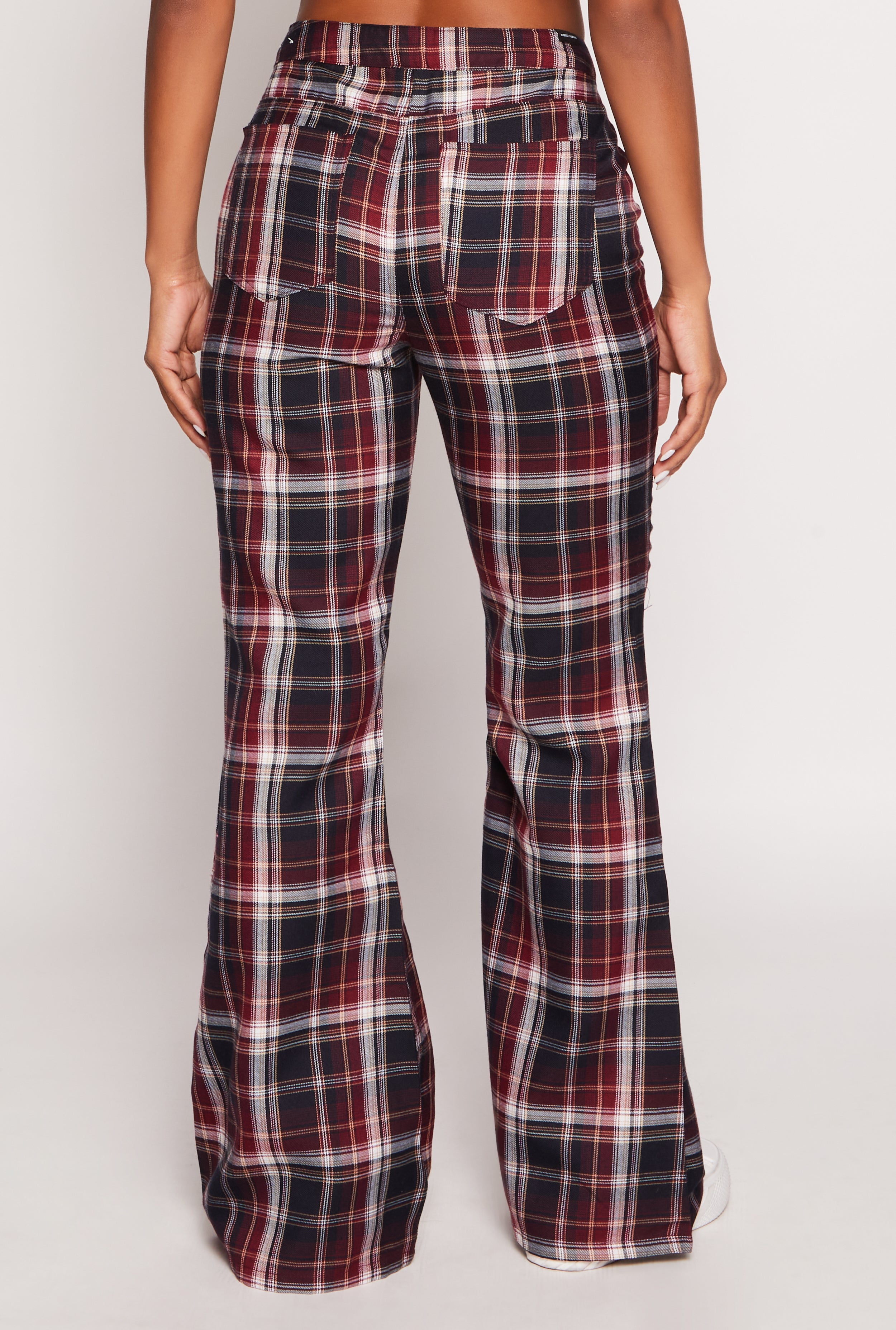 Almost Famous Plaid Flare Pants、mySite、camillekostekn