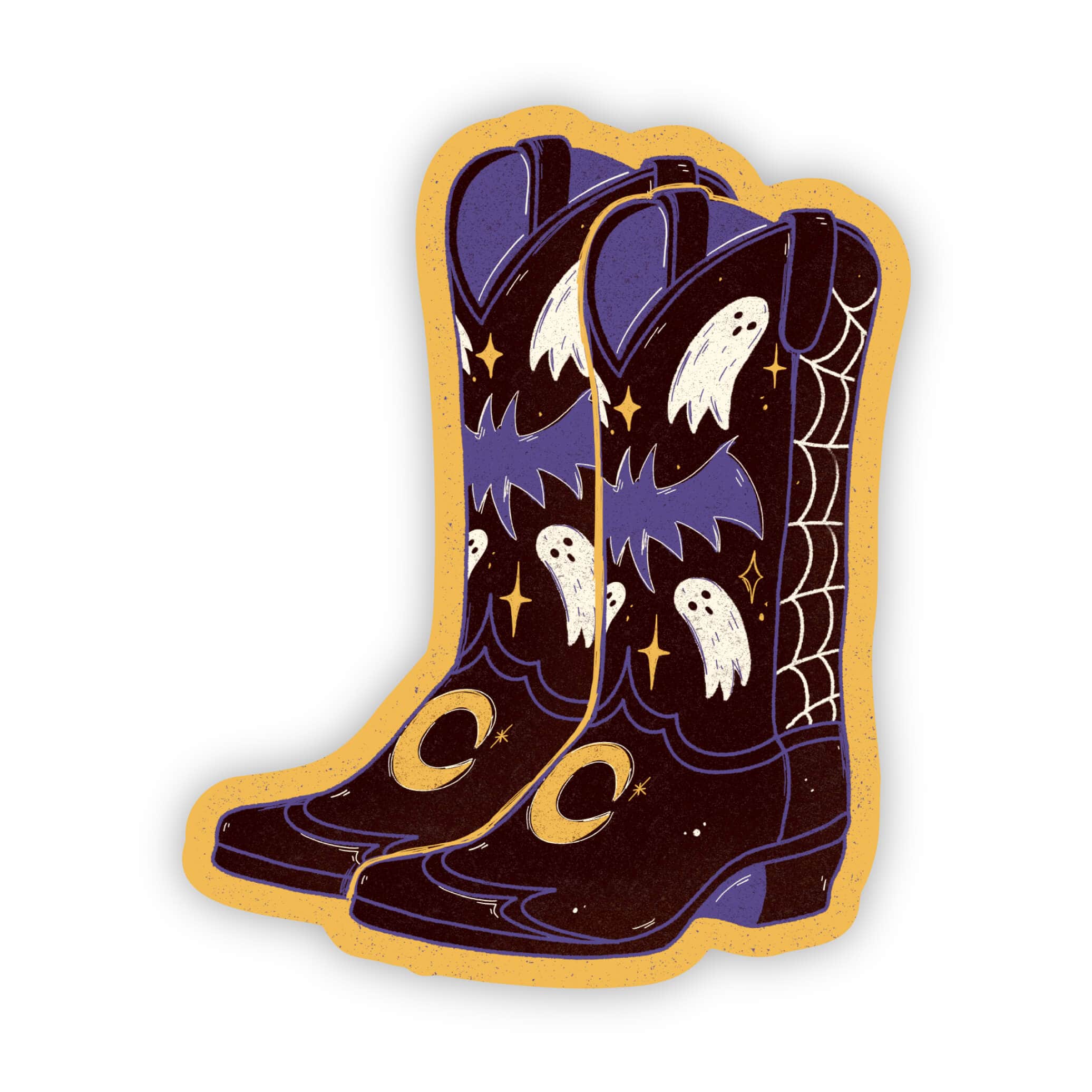  Halloween Western Boots Sticker - Spooky、mySite、ghnorth