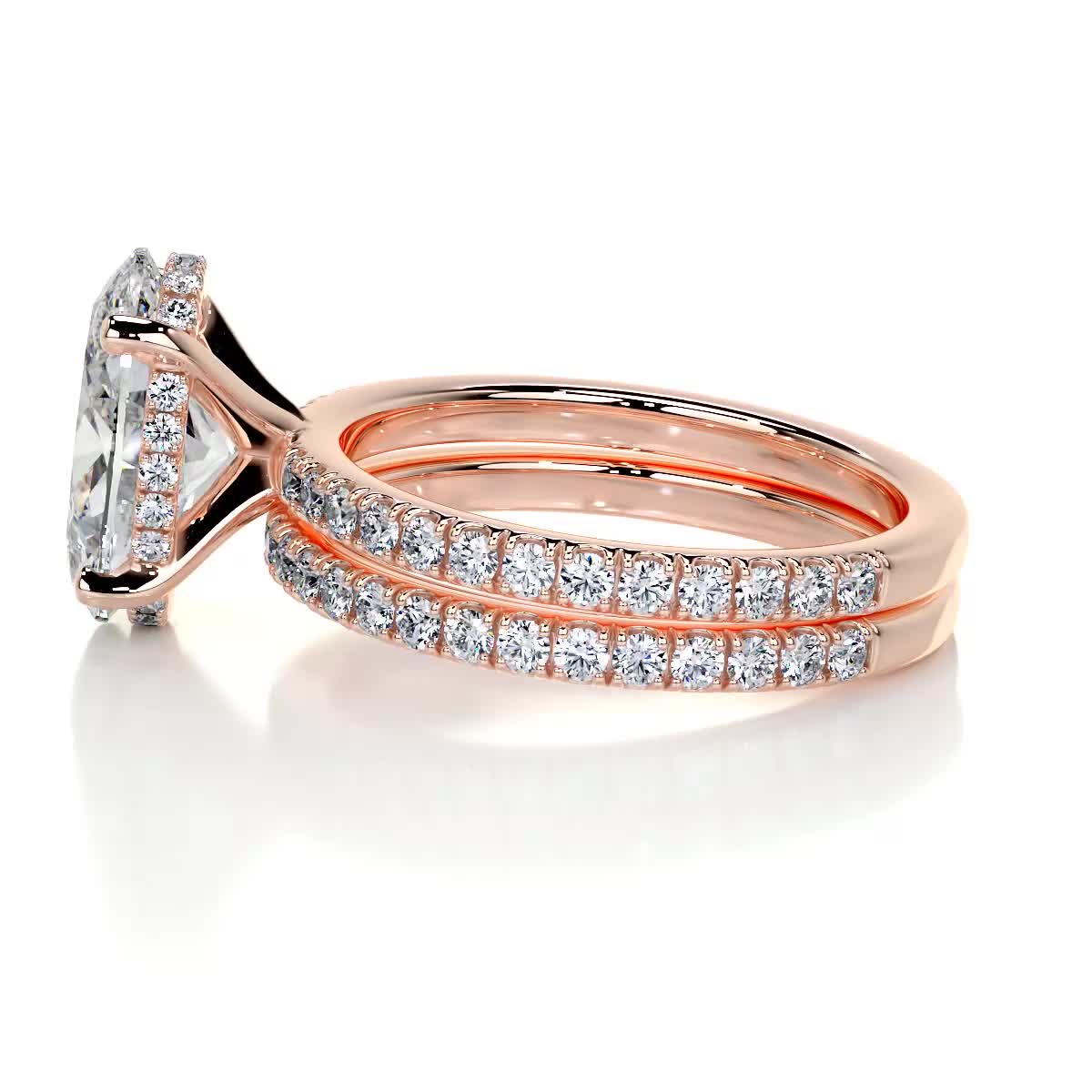 Lucy Lab Grown Diamond Bridal Set - 14K Rose Gold、mySite、hinf8tx79