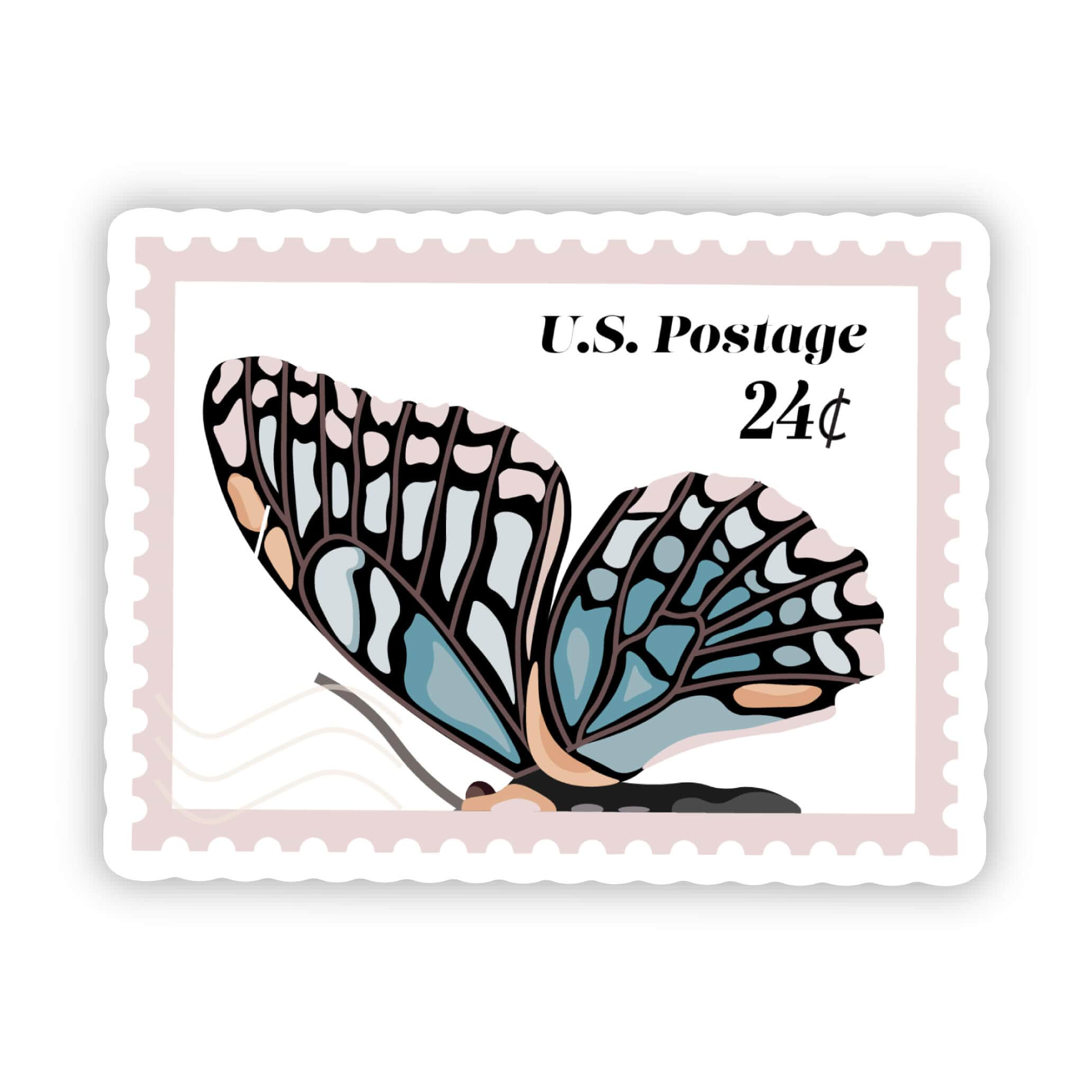  Butterfly US Postage Stamp Sticker、mySite、ghnorth