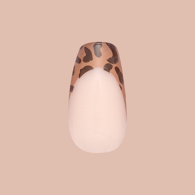 Classic Cheetah French - Press-On | Medium | Coffin - Part of Set、mySite、solidvoid