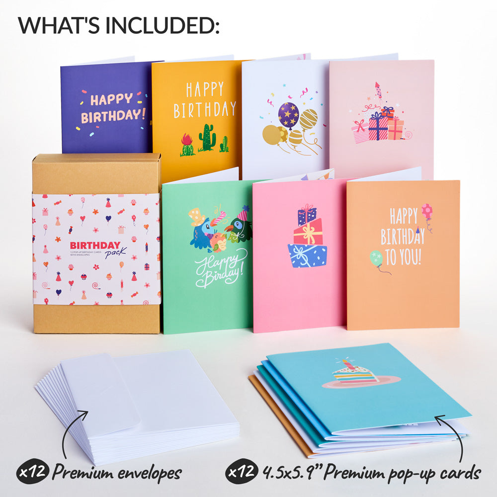 Paperpop Birthday Box Set (Assorted 12-Pack): Paperpop® Card、mySite、solidvoid
