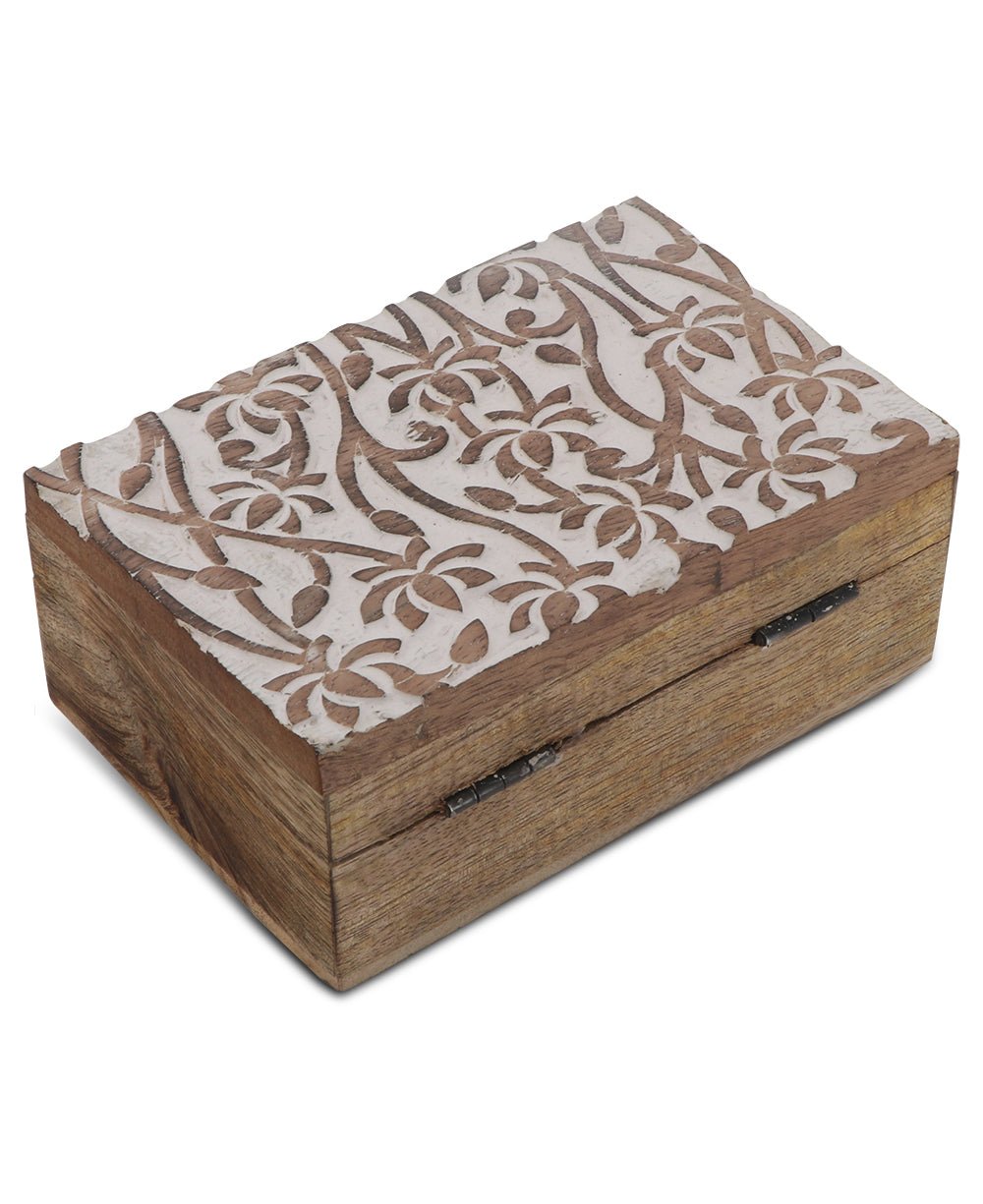 Fairtrade Carved Lotus Mala or Keepsake Wood Box、mySite、topwebapps