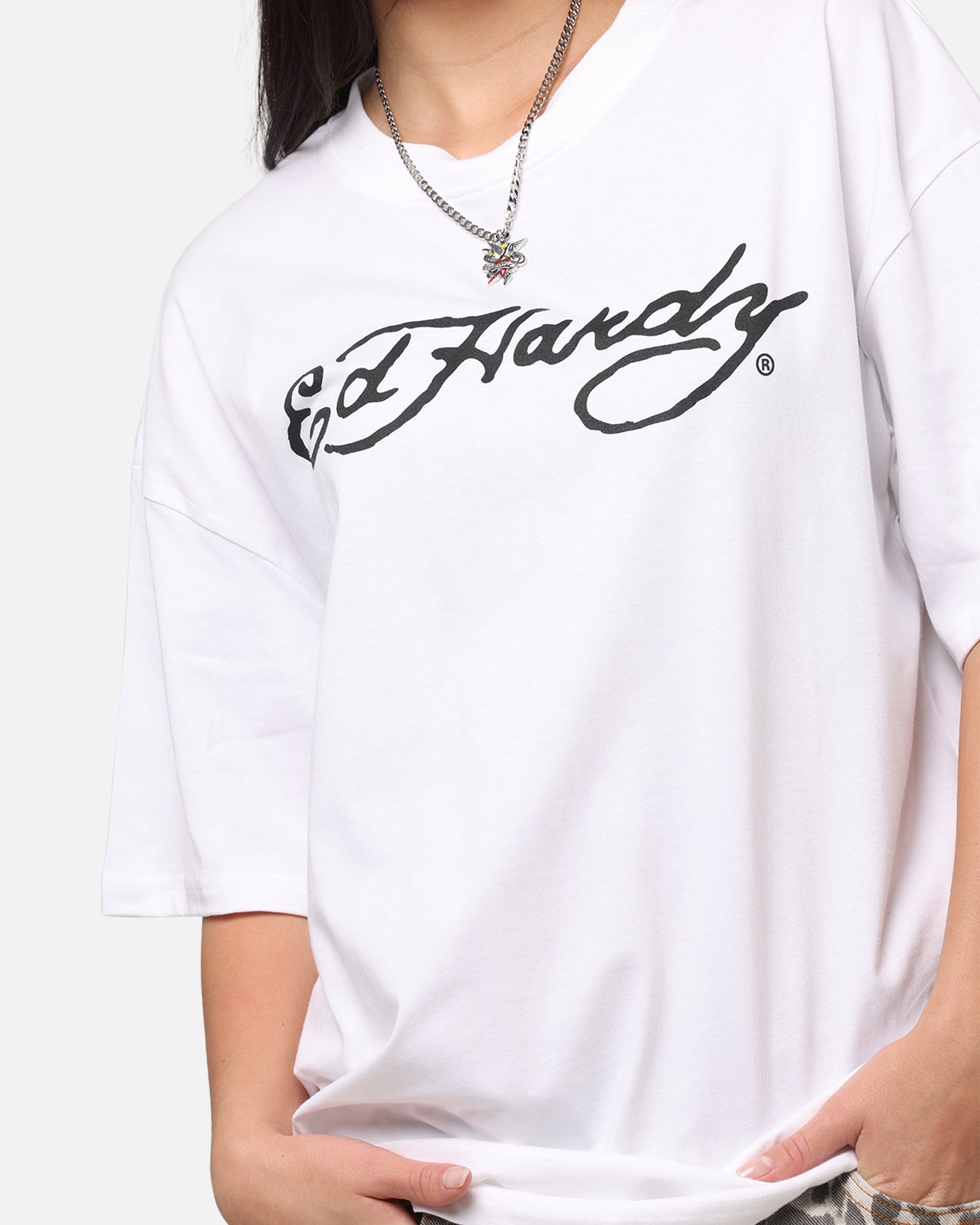 Ed Hardy Tiger Stamp T-Shirt White、mySite、zt4zffjzw