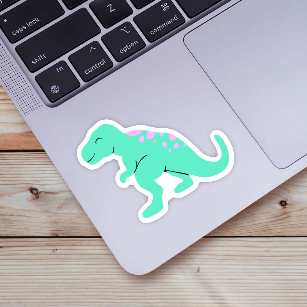  Cute Green T-Rex Dinosaur Sticker、mySite、elrpsem3k