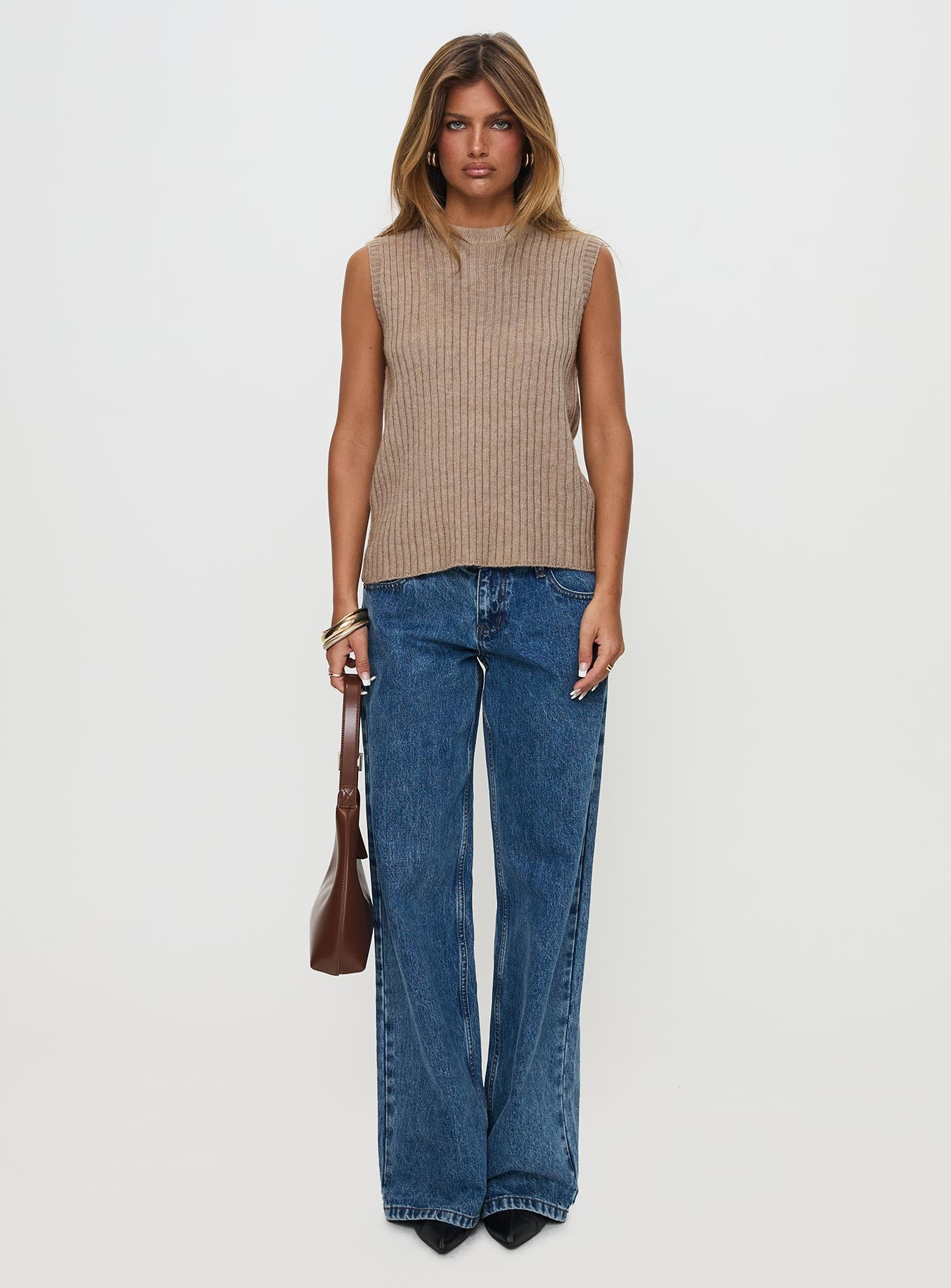 Jessabell Rib Sleeveless Top Mocha、mySite、solidvoid