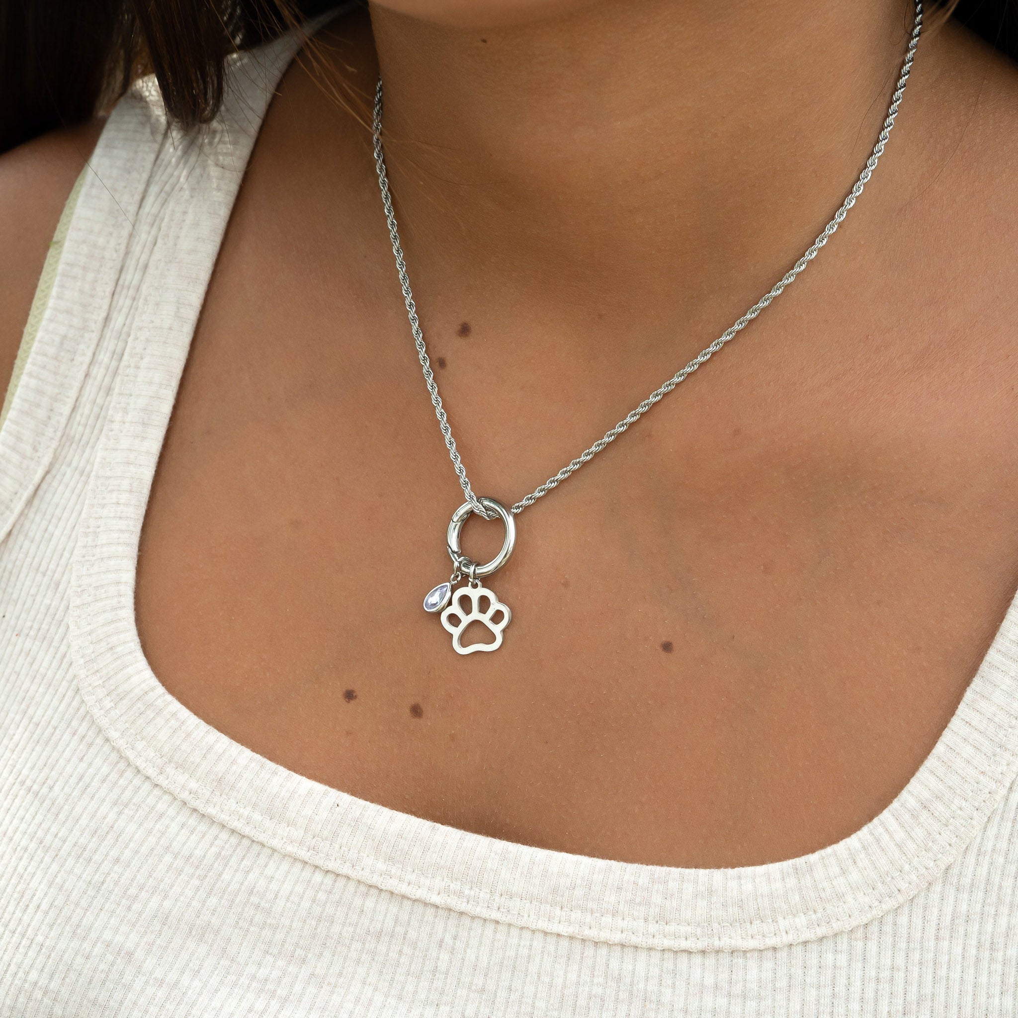 18K Gold PVD Stainless Steel Paw Print Charm / PDL0031、mySite、dreamappss